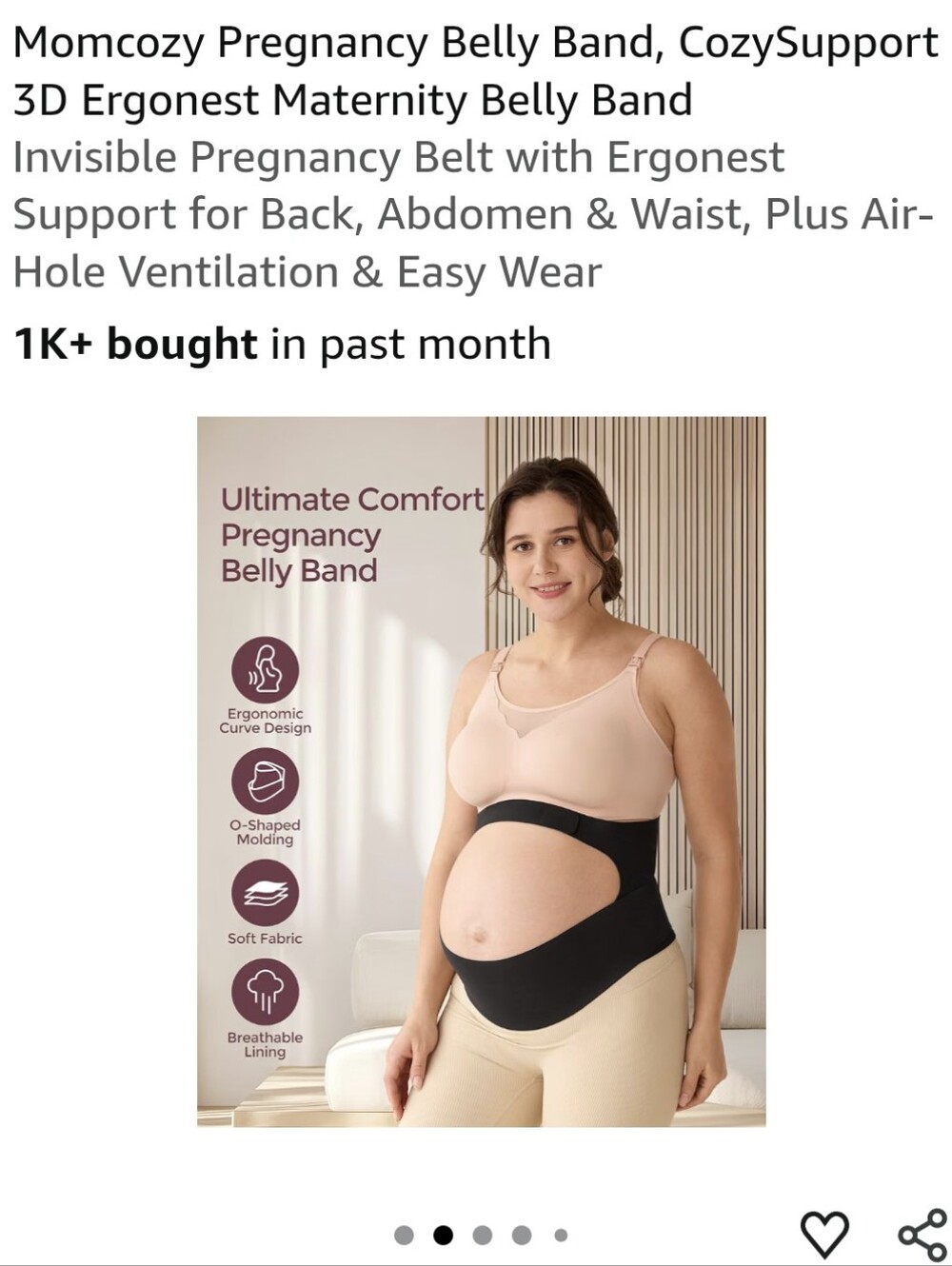 Momcozy Black XL Maternity Band